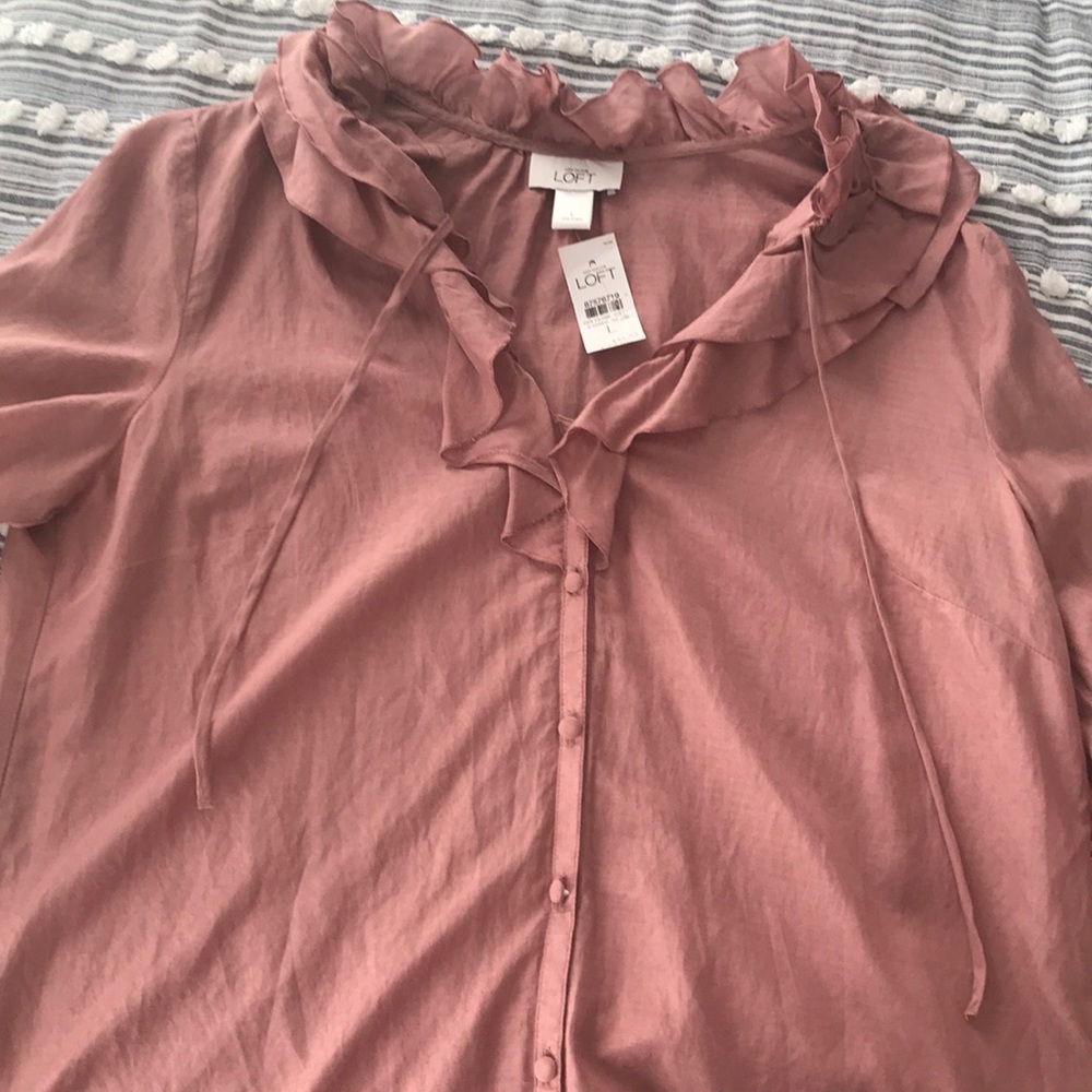 Loft dusty rose/mauve blouse